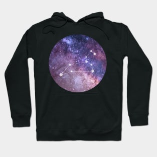 Leo Sign in the Dark Pink Starry Night Sky Hoodie